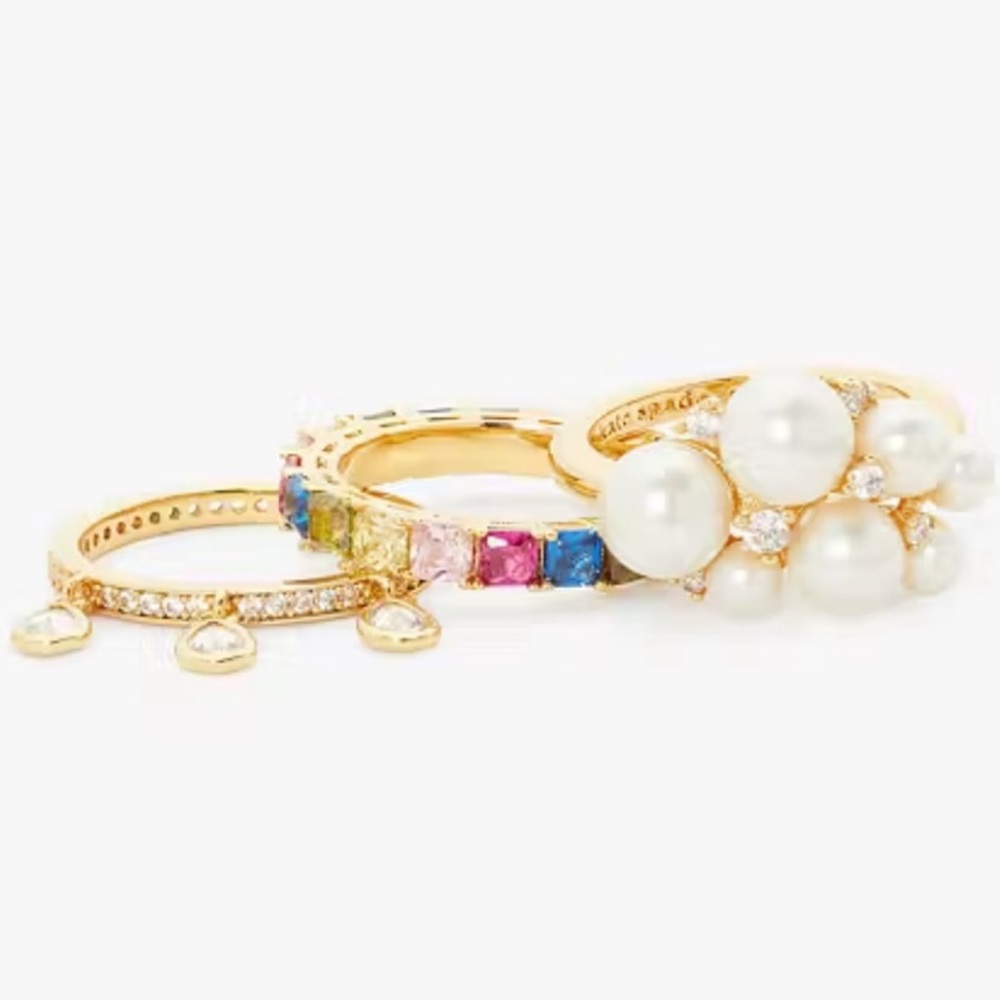 $99 Kate Spade Rain Or Shine Stacking Ring Set size 7 - Picture 1 of 7